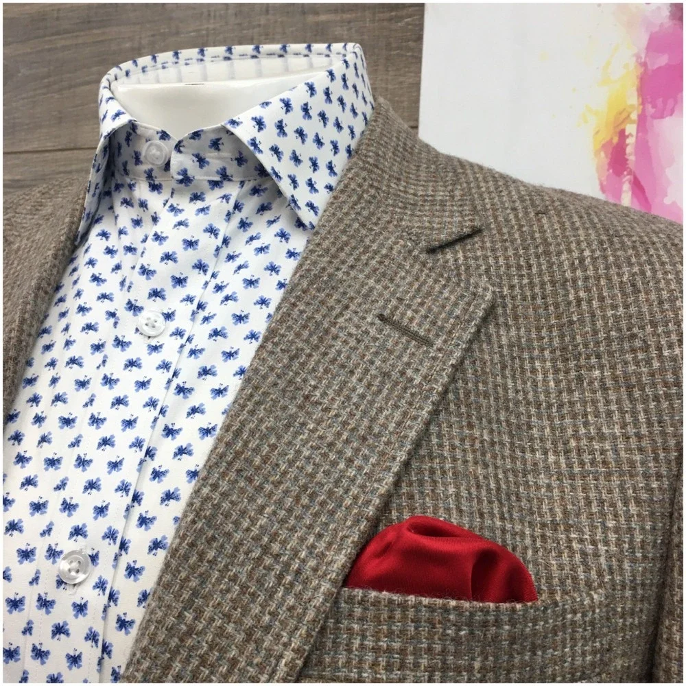 VINTAGE HAGGAR‎ Mens Tweed Wool Blazer Sport Coat Casual Jacket Size 44R Suit